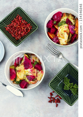 Cod fillet on plate. Cod fillet on plate. 134346848