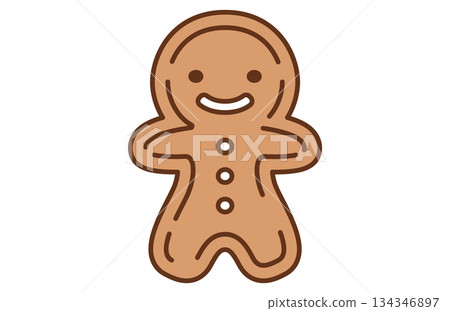 Cute hand-drawn gingerbread man 134346897
