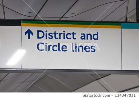 London Underground District and Circle Lines Sign London Underground District and Circle Lines Sign 134347031