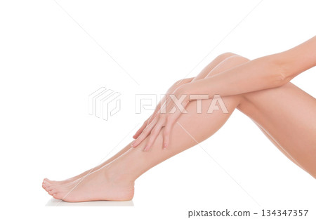 Well-groomed female legs after depilation procedure Well-groomed female legs after depilation procedure 134347357