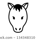 Illustration of a simple icon of a horse's face 134348310
