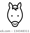 Illustration of a simple icon of a horse's face 134348311