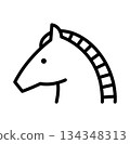 Illustration of a simple icon of a horse's face 134348313