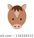 Illustration of a simple icon of a horse's face 134348315