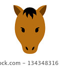 Illustration of a simple icon of a horse's face 134348316