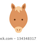 Illustration of a simple icon of a horse's face 134348317