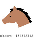 Illustration of a simple icon of a horse's face 134348318