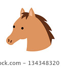 Illustration of a simple icon of a horse's face 134348320