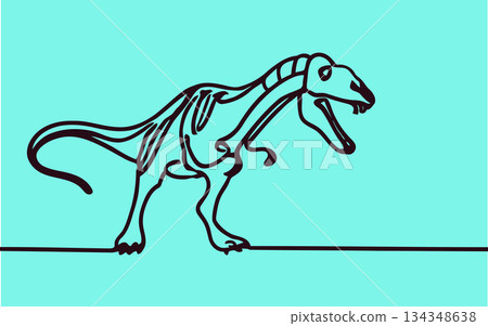 Continuous one line elegant drawing of rex. vector images 134348638