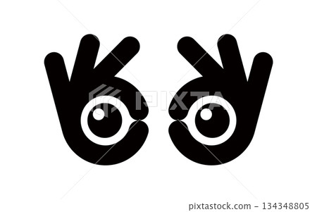 Attention, check OK sign icon, OK sign glasses icon Attention, check OK sign icon, OK sign glasses icon 134348805