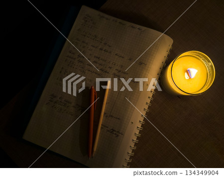 view clearly depicting the reality of a blackout and power outage.  134349904