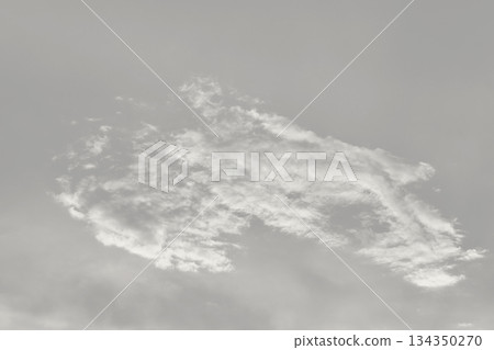 Cloud dancer colored clouds moving across an off-white sky background. Color of the Year Concept 134350270