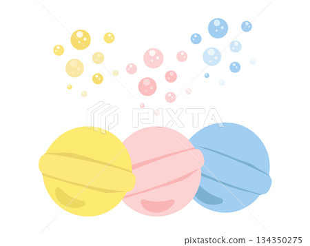沐浴球插圖集 134350275
