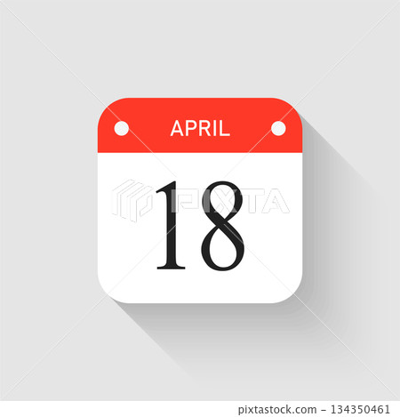 Vector icon page day calendar - 18 April month 134350461