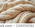 Close up of knitted blanket texture 134350582