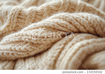 Close up of knitted blanket texture Close up of knitted blanket texture 134350582