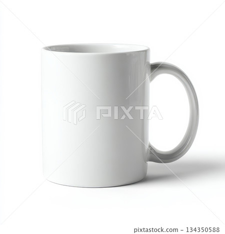 White ceramic mug isolated on white background White ceramic mug isolated on white background 134350588