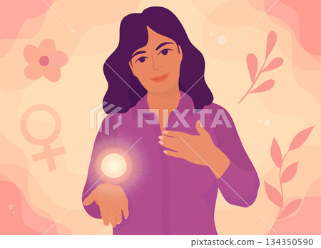 International Women s Day Give to Gain Concept of Female Empowerment and Generosity 134350590