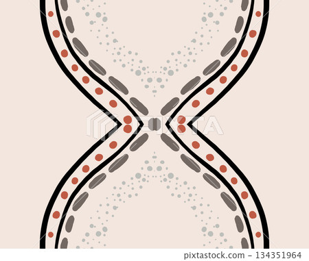 Geometric abstract symmetrical seamless pattern, ethnic art illustration for fabric design and backgrounds 134351964