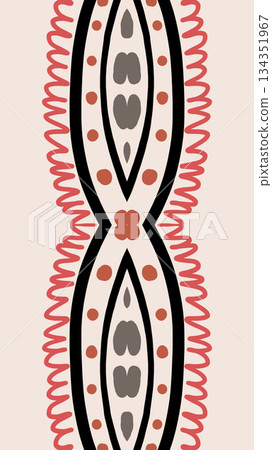 Geometric abstract symmetrical seamless pattern, ethnic art illustration for fabric design and backgrounds Geometric abstract symmetrical seamless pattern, ethnic art illustration for fabric design and backgrounds 134351967