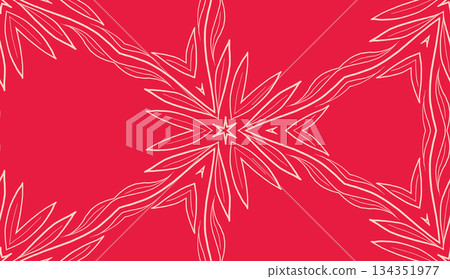 Geometric abstract symmetrical seamless pattern, line art illustration for fabric design and backgrounds Geometric abstract symmetrical seamless pattern, line art illustration for fabric design and backgrounds 134351977