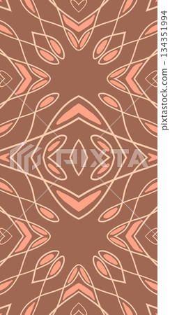 Geometric abstract symmetrical seamless pattern, line art illustration for fabric design and backgrounds Geometric abstract symmetrical seamless pattern, line art illustration for fabric design and backgrounds 134351994