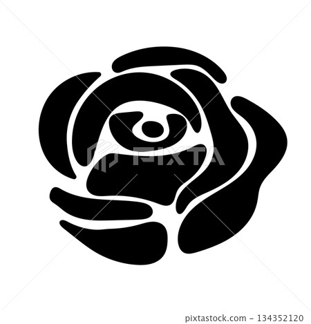 Abstract Rose Silhouette Vector Illustration. Perfect for logos, tattoos, reminder symbols, posters, wall art, stickers, laser cutting, vinyl printing and conceptual graphic design projects. Abstract Rose Silhouette Vector Illustration. Perfect for logos, tattoos, reminder symbols, posters, wall art, stickers, laser cutting, vinyl printing and conceptual graphic design projects. 134352120