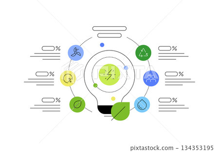 Renewable energy, statistics and innovations. Abstract scheme, infographic element Renewable energy, statistics and innovations. Abstract scheme, infographic element 134353195