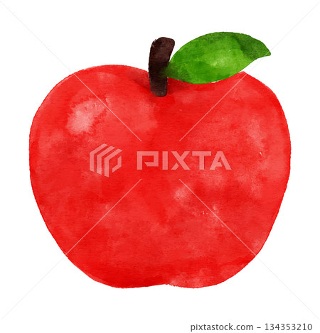 水彩蘋果插圖 134353210