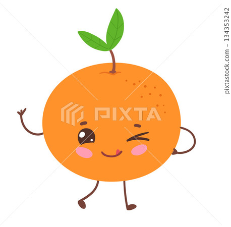 Cute orange character winking 134353242