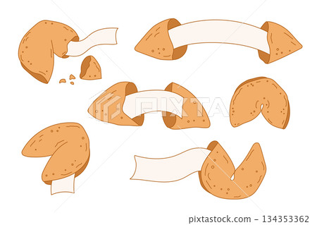 Fortune Cookies With Blank Paper Messages Set Fortune Cookies With Blank Paper Messages Set 134353362