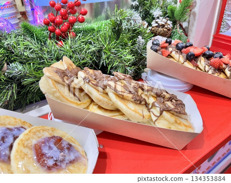 Sweet dessert at the gum fair in Moscow Sweet dessert at the gum fair in Moscow 134353884