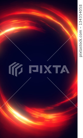 Intense swirling fiery ring with flowing red-orange energy forming a dramatic circular tunnel Intense swirling fiery ring with flowing red-orange energy forming a dramatic circular tunnel 134354058
