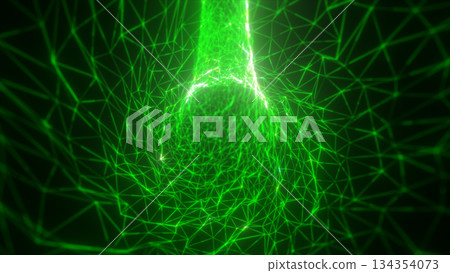 Bright green digital mesh spiraling inward, forming a glowing lattice vortex with dynamic light energy and futuristic grid patterns Bright green digital mesh spiraling inward, forming a glowing lattice vortex with dynamic light energy and futuristic grid patterns 134354073