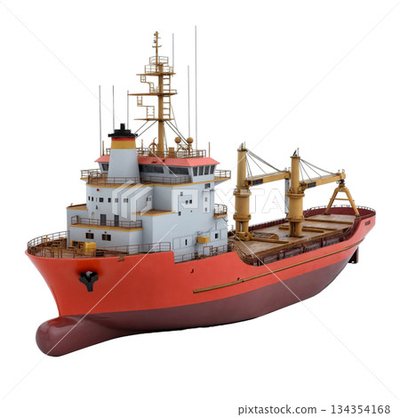 This is a model of a dry cargo ship 134354168