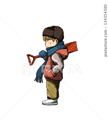 Boy in winter clothes 134354380