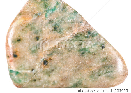 Macro mineral stone jasper on a white background Macro mineral stone jasper on a white background 134355055