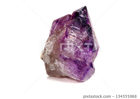 Macro Mineral Stone Amethyst together smoky quartz, rauchtopaz on a white background Macro Mineral Stone Amethyst together smoky quartz, rauchtopaz on a white background 134355068