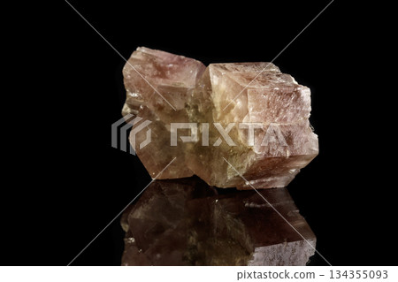 Macro mineral stone Aragonite on a black background Macro mineral stone Aragonite on a black background 134355093