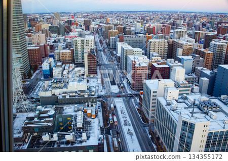 Sapporo city as seen from the TV tower Sapporo city as seen from the TV tower 134355172