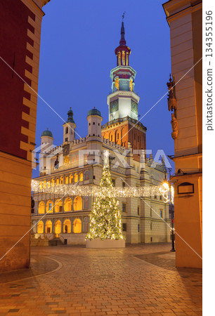 Christmas tree at Poznan Town Hall, Poznan, Poland 134355196