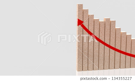 Economic Downtrend Bar Chart for Business concept 3d Rendering. 134355227