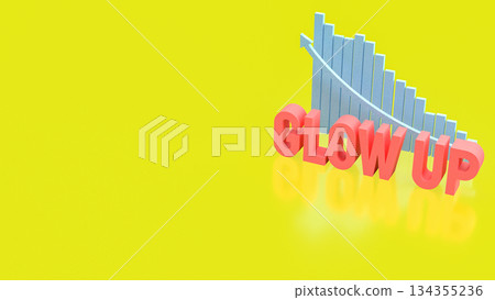 Motivational Glow Up Progress Concept 3d render. 134355236