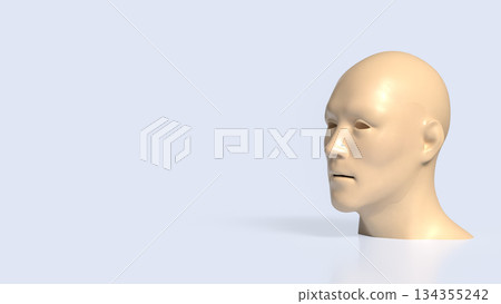 Human Head Profile Thinking Concept 3d render. 134355242
