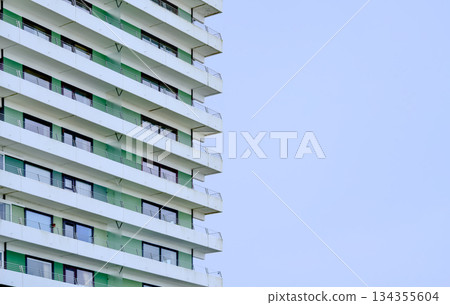 Greenaccented apartment balconies sustainable retrofit concept 134355604
