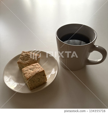 A quiet morning with coffee and scones 134355716