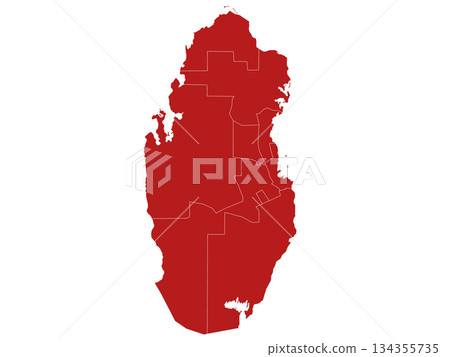 Qatar map, Qatar administrative map. municipality map of Qatar, blank Map, empty map of Qatar 134355735