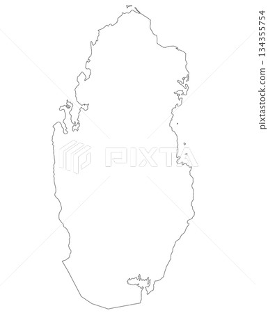 Qatar map, High detailed illustration map - outline Qatar map Qatar map, High detailed illustration map - outline Qatar map 134355754