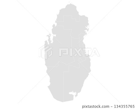 Qatar map, Qatar administrative map. municipality map of Qatar, blank Map, empty map of Qatar 134355765
