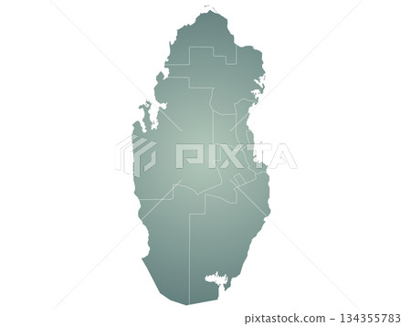 Qatar map, Qatar administrative map. municipality map of Qatar, blank Map, empty map of Qatar 134355783